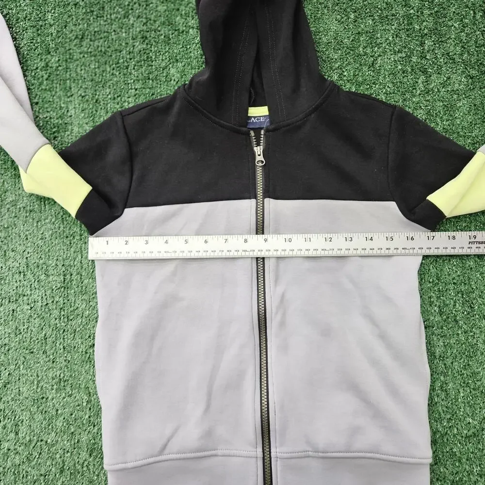 The Children's Place Active Long Sleeve Hooded Full Zip, Igloo Colorblock Sz 7/8